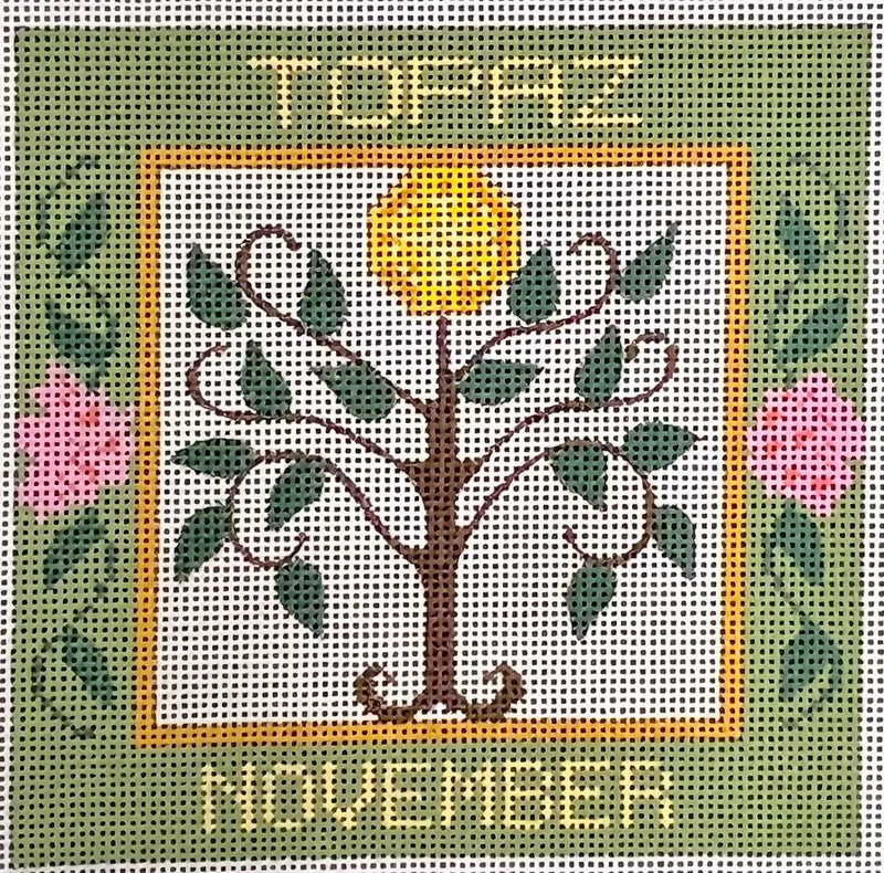 November Birthstone Floral Square