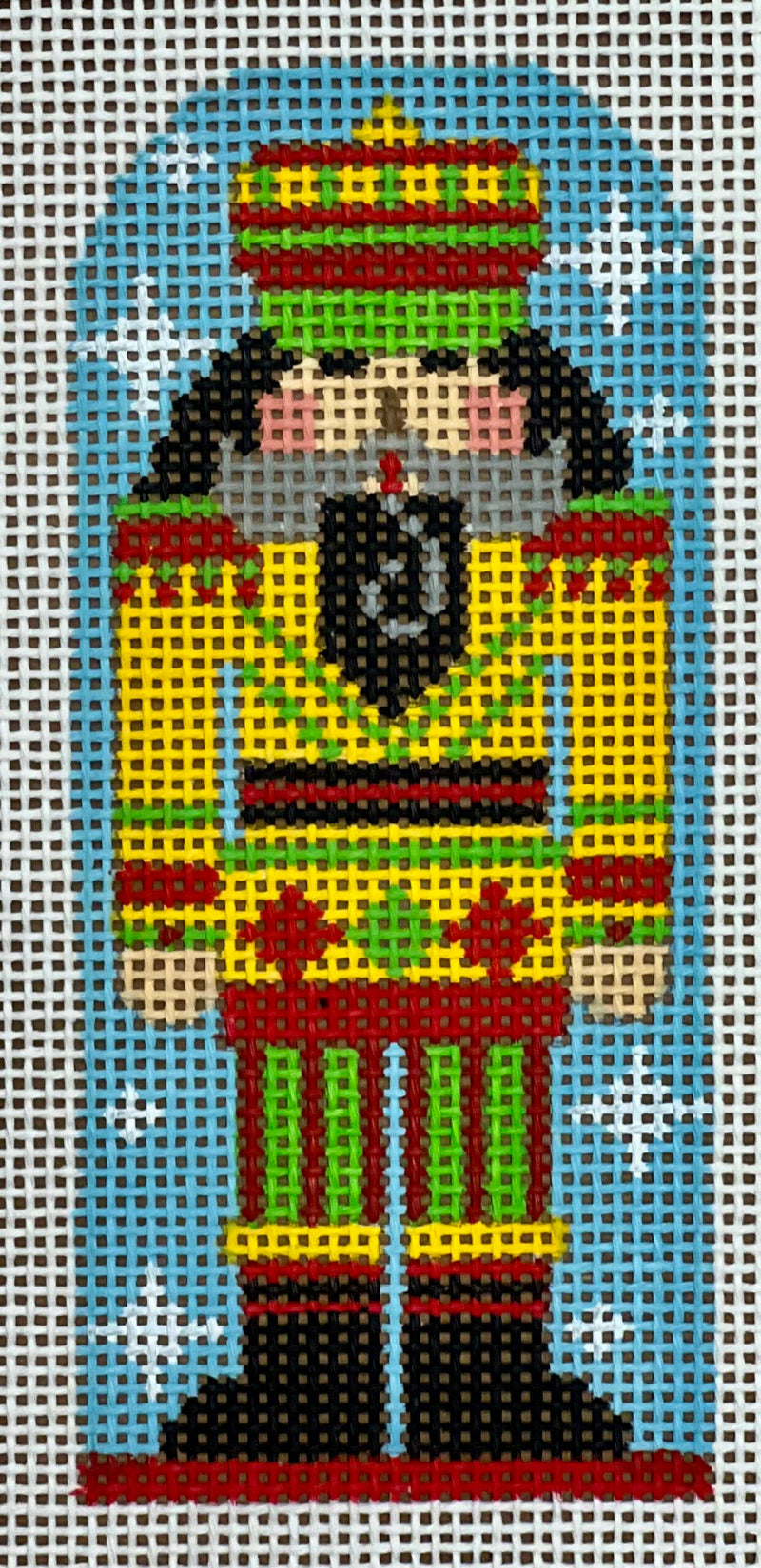 Yellow Nutcracker Ornament, Green Pants