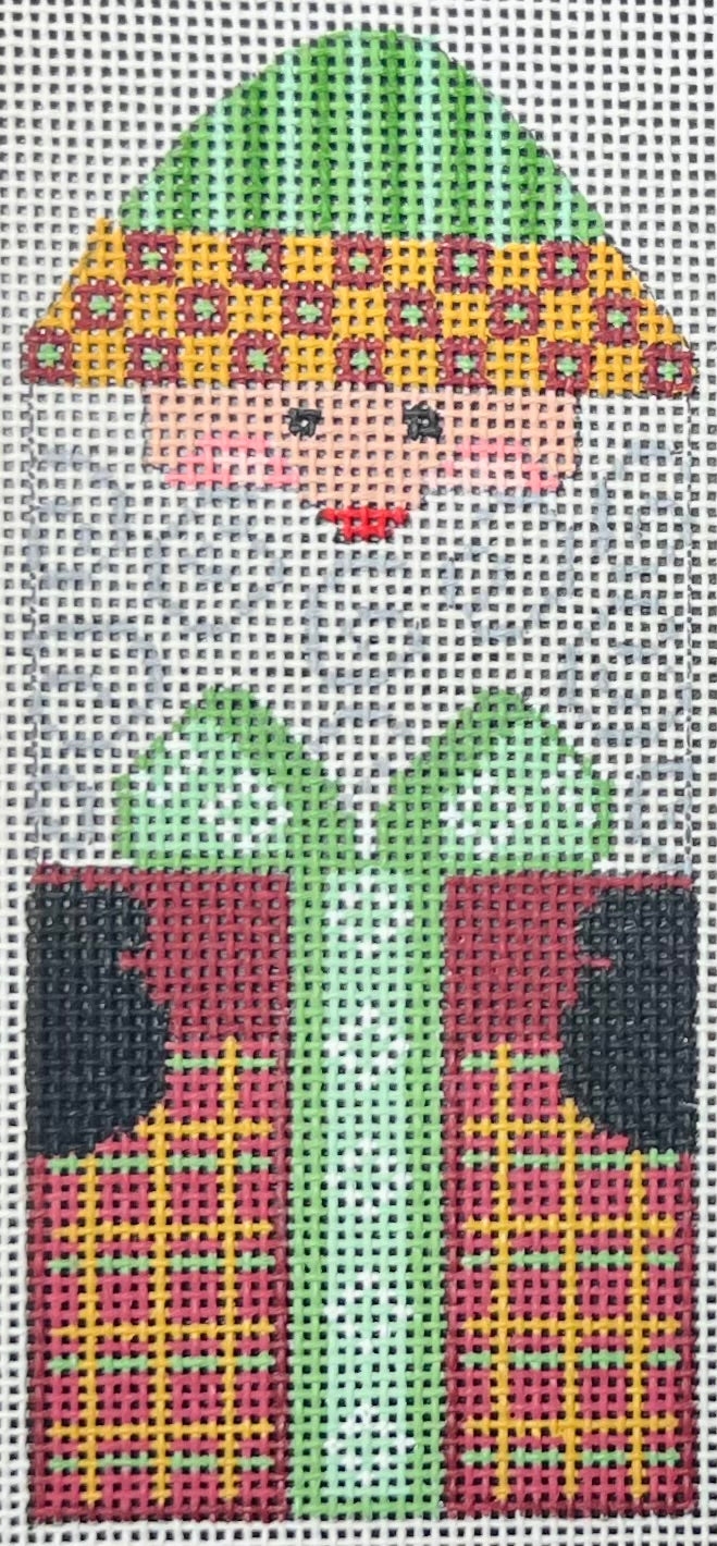 Santa with Burgundy Present