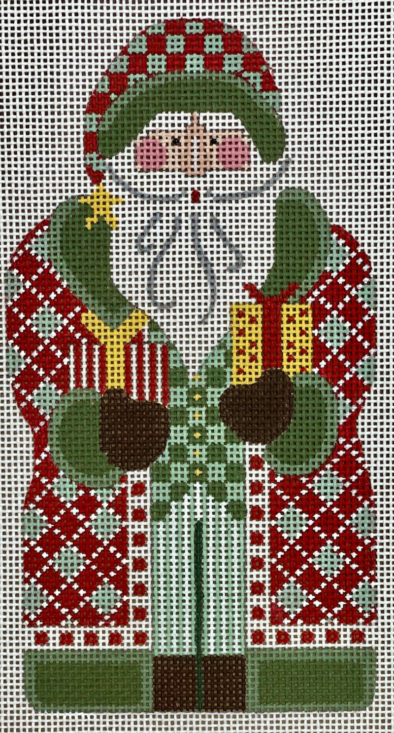 Father Christmas - Plaid holding Present