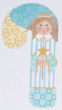 Blue and Gold Angel Candy Cane