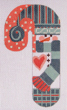 Striped Hat Snowman Candy Cane