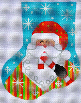 Santa with Candy Cane Mini Stocking