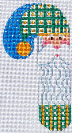 Gold Check Santa Candy Cane