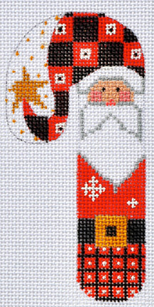 Red/Black Checkered Santa Candy Cane