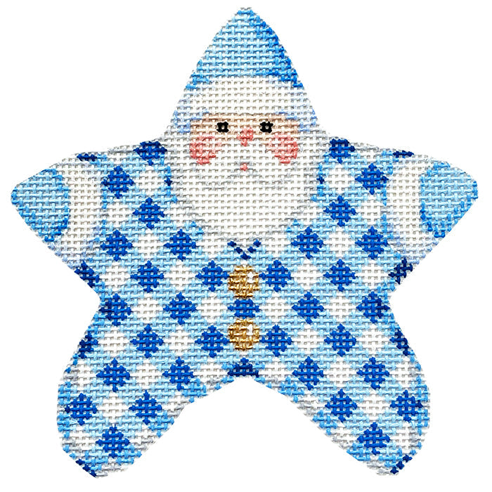 Baby Blue Gingham PJ Santa