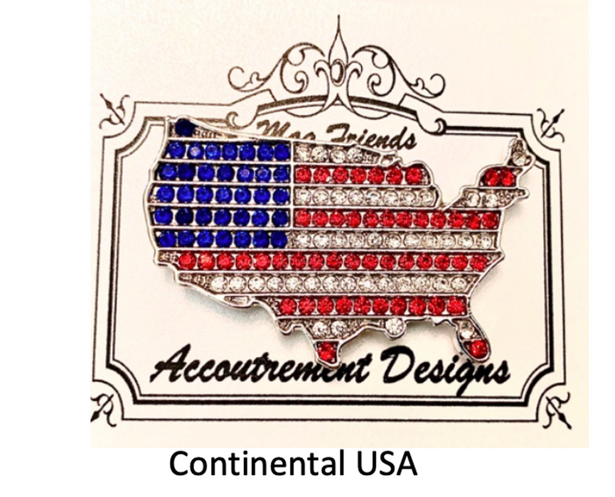 Continental USA Flag - Rhinestone Needleminder