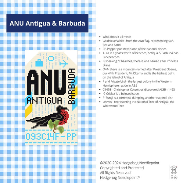 Retro Travel Tag · Antigua & Barbuda