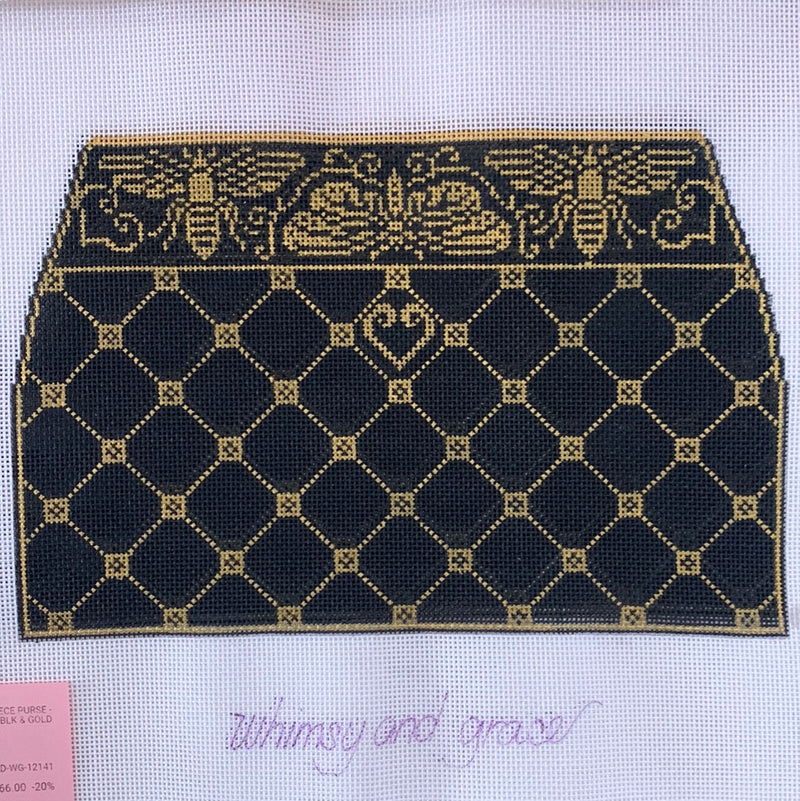 Palo Alto Purse - Black & Gold (3 pieces)