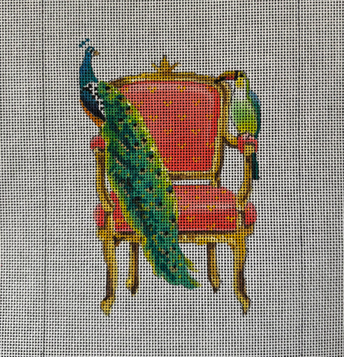 Chair W Peacock And Toucan