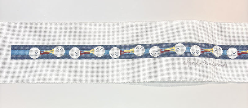 Golf Balls on Blue Stripes