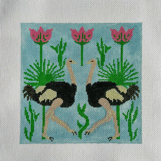 Ostriches with Palms