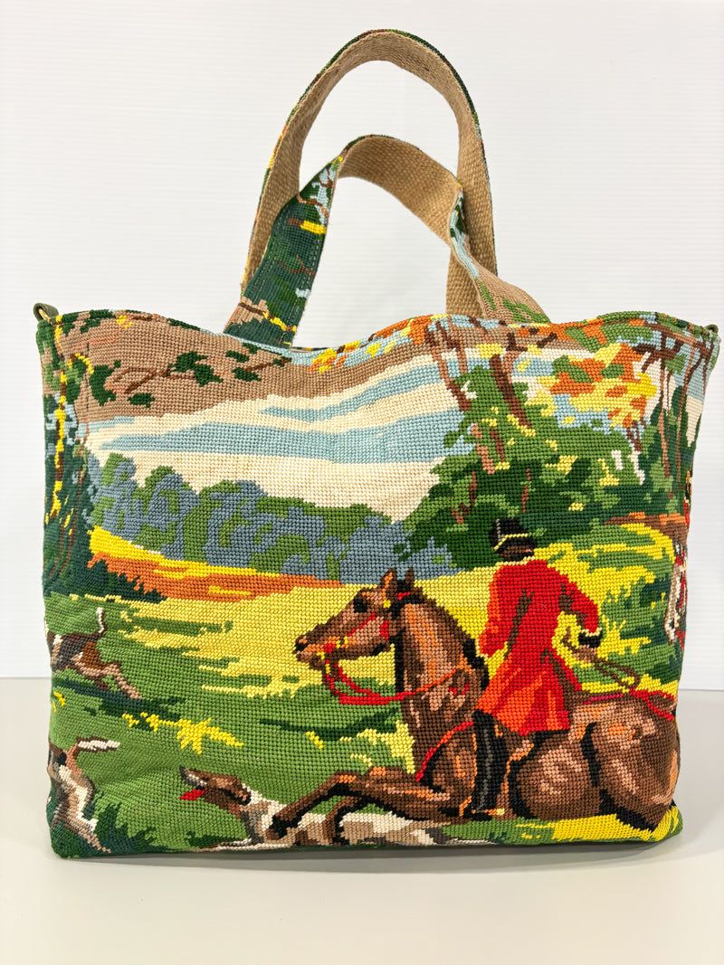 The Hunt Tote - Bespoke Needlepoint Bag Collection