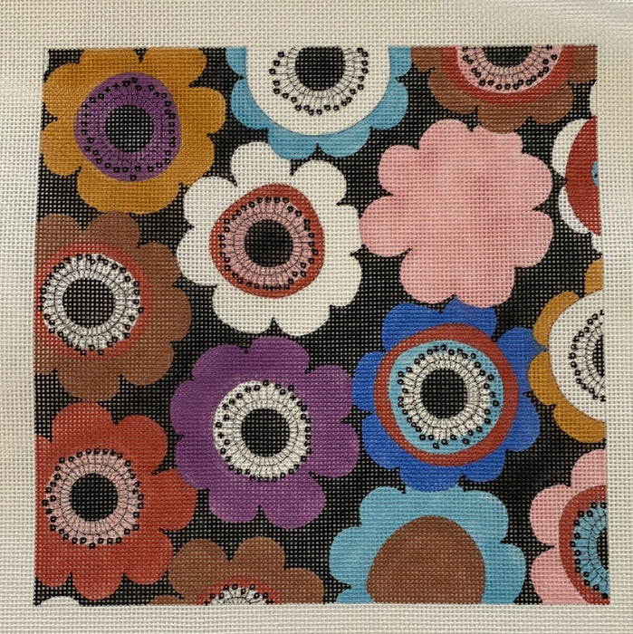 Multi Flowers on Black