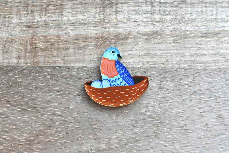 Blue Bird and Nest Needleminder
