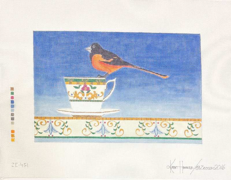 Goldfinch on a Tea Cup (18m)