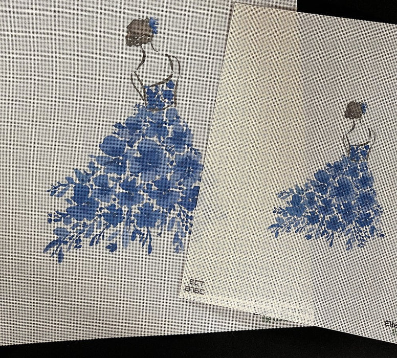Lady w/ Blue Flowers - Large