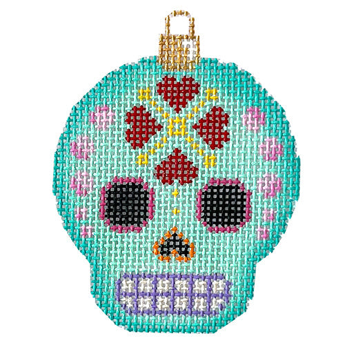 Sugar Skull Ornament/Aqua