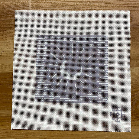 Gray and White Moon Pillow