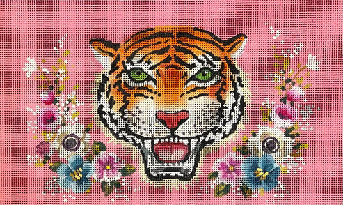 Tiger Head On Pink