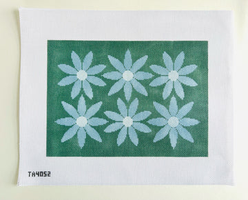 Courteney Six Flowers - Green and Blue