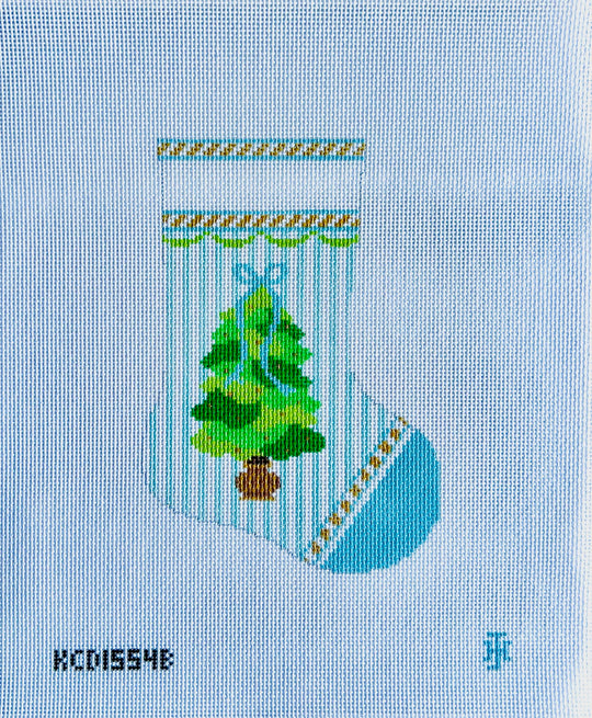 Tree on Blue - Mini Stocking