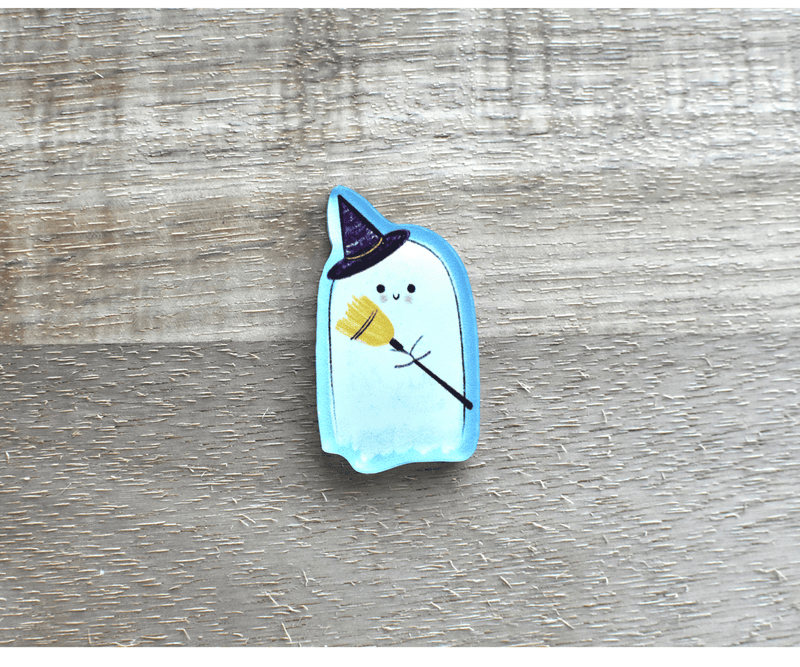 Halloween Ghost with Broom Needleminder