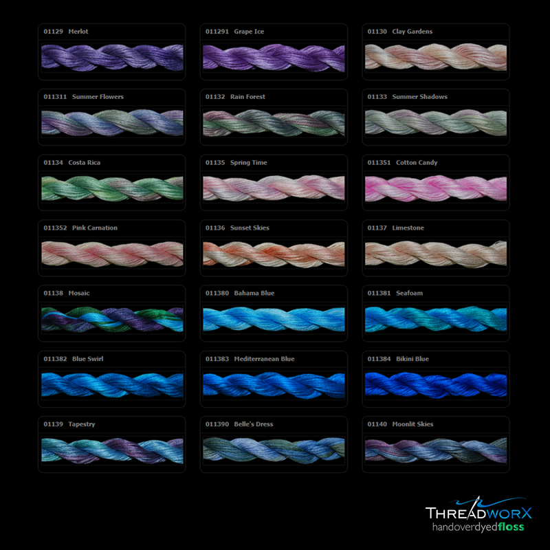 Overdyed DMC Floss · 109s - 112s by Threadworx