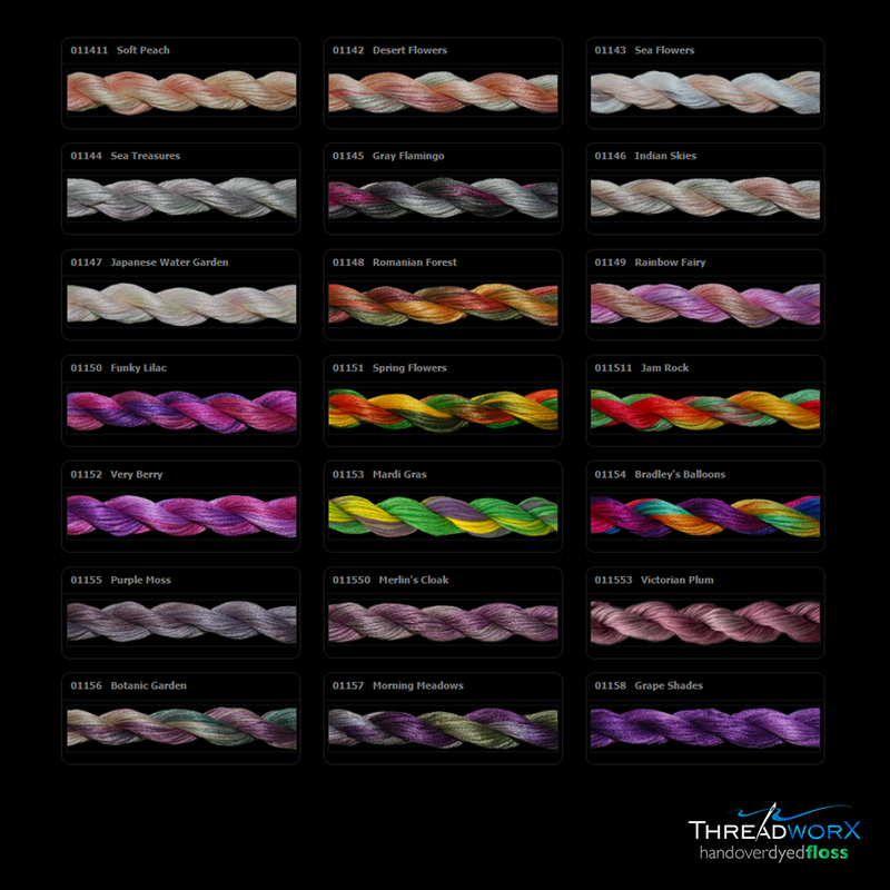 Overdyed DMC Floss · 109s - 112s by Threadworx