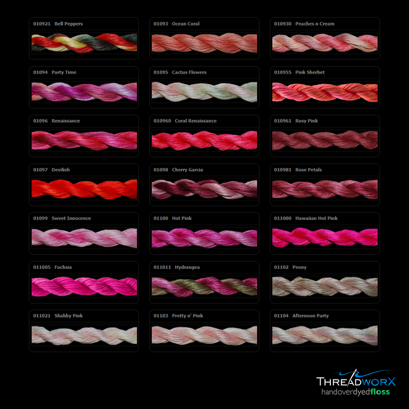 Overdyed DMC Floss · 109s - 112s by Threadworx