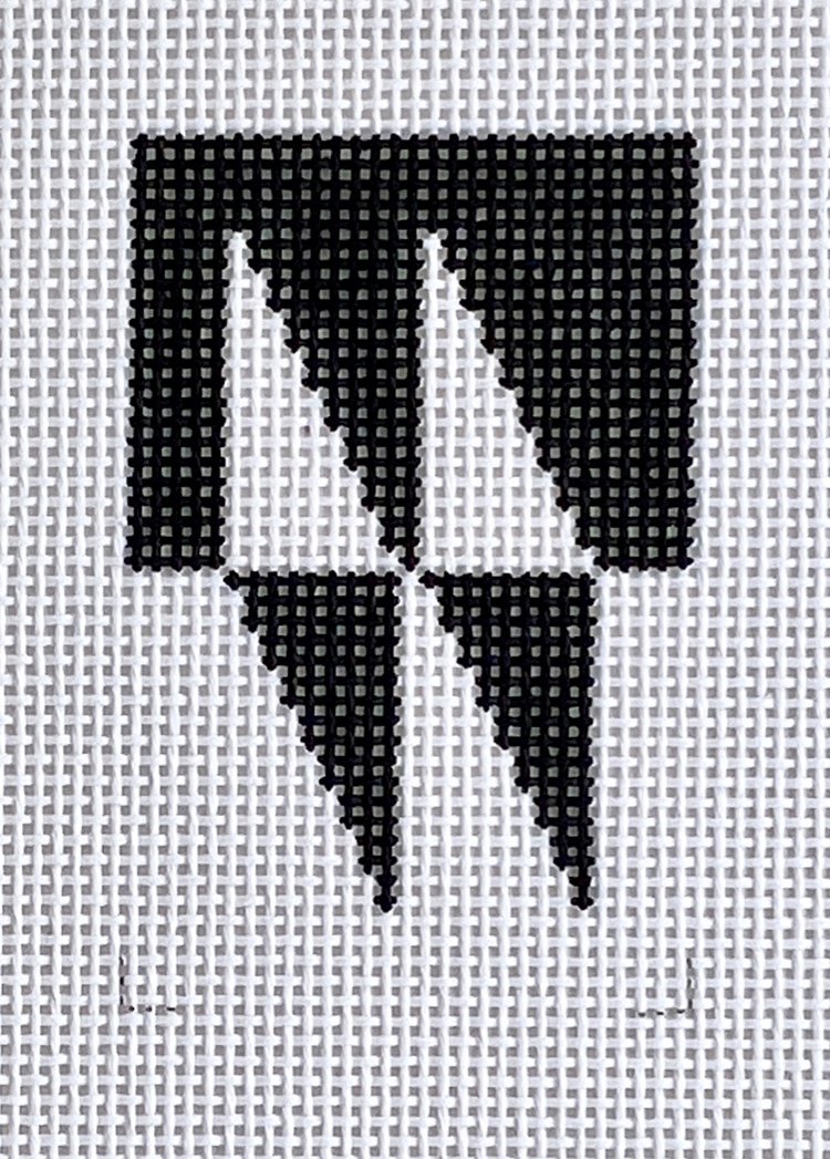 Side Diamonds Wallet - Black + White