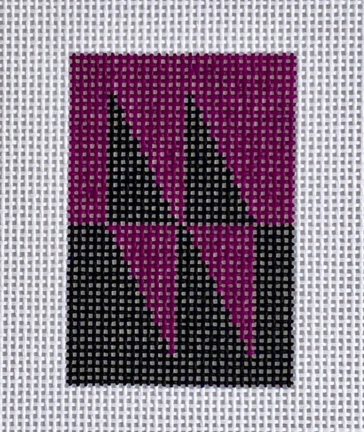 Side Diamonds Wallet - Black + Violet