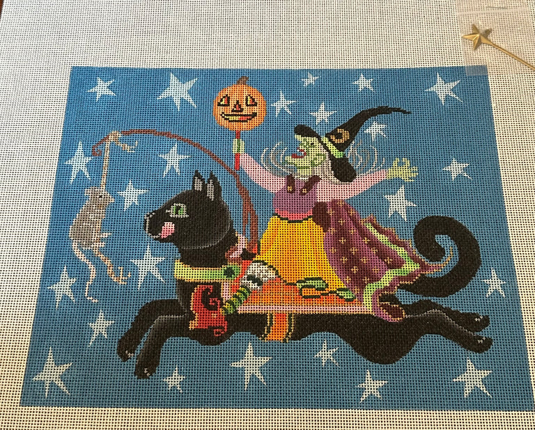 Witch Riding Black Cat
