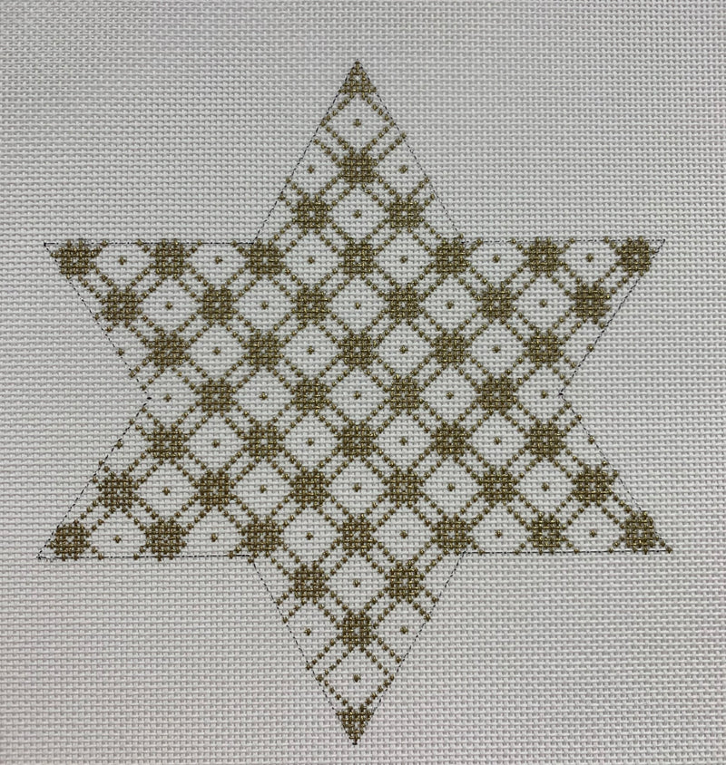 Star of David - Silver & Blue Vine