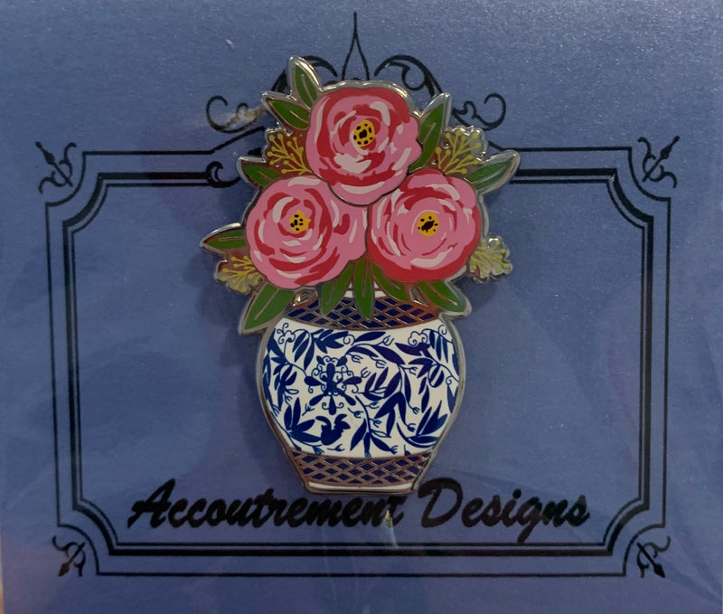 Peonies in Chinoiserie Vase - Needleminder