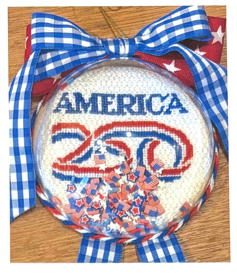 America 250 Domed Ornament with Confetti