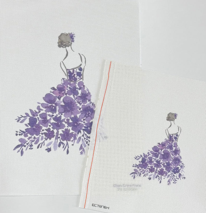 Lady w/Purple Flowers - Small