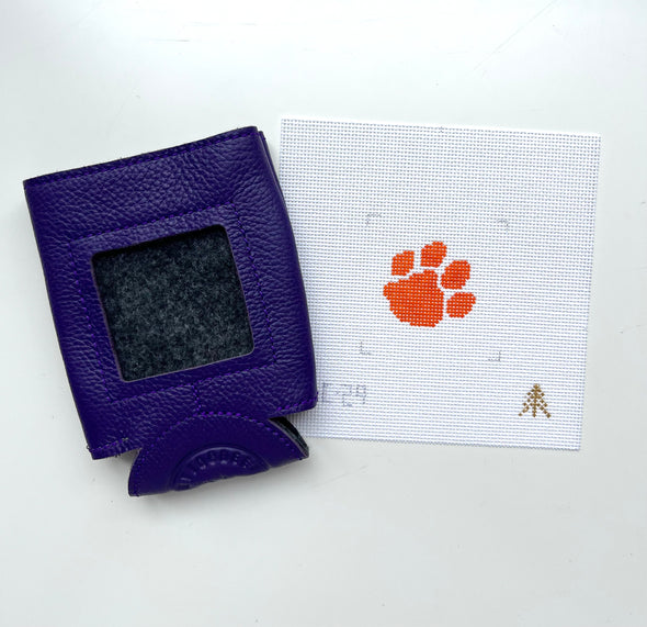 Coozie Insert - Paw Print White & Orange