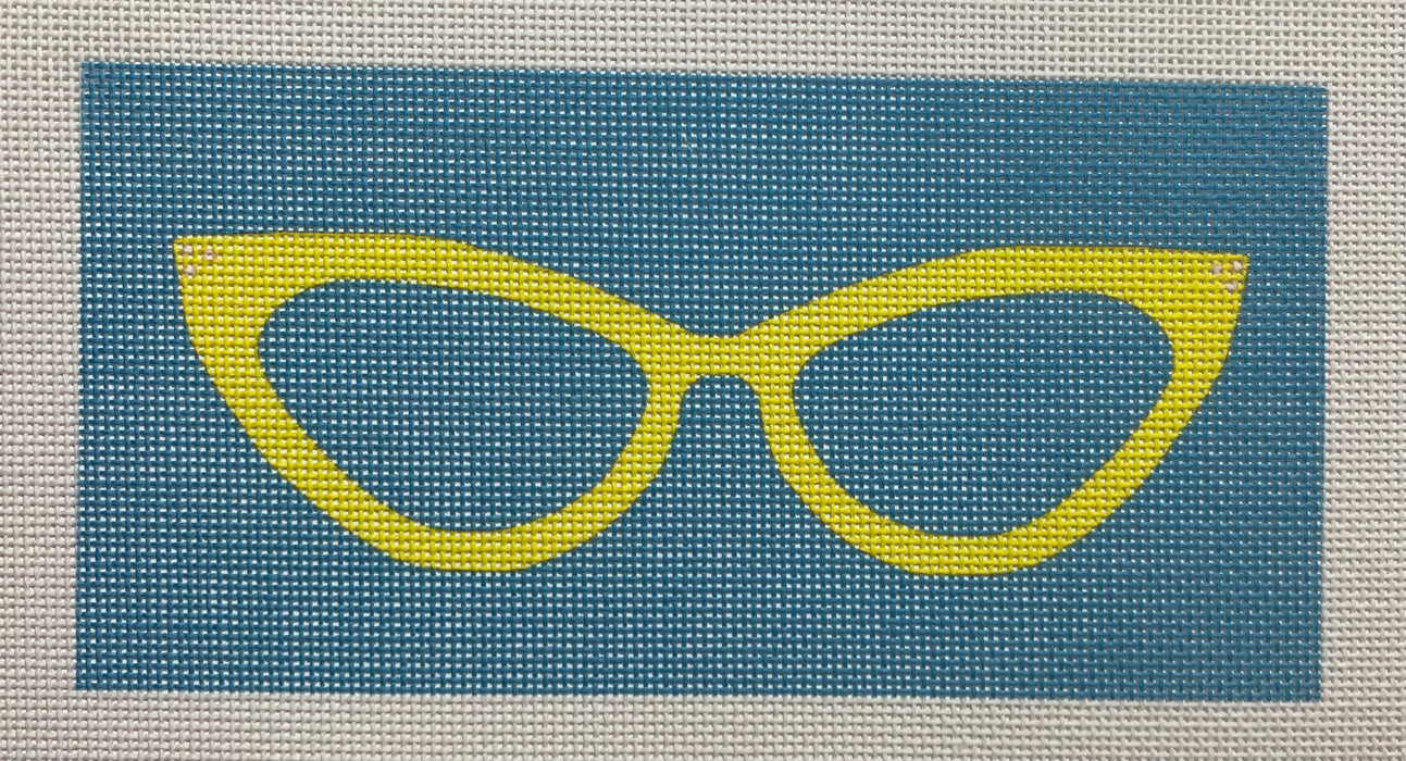 Cat Eyes Glasses - Aqua & Yellow (18 mesh)