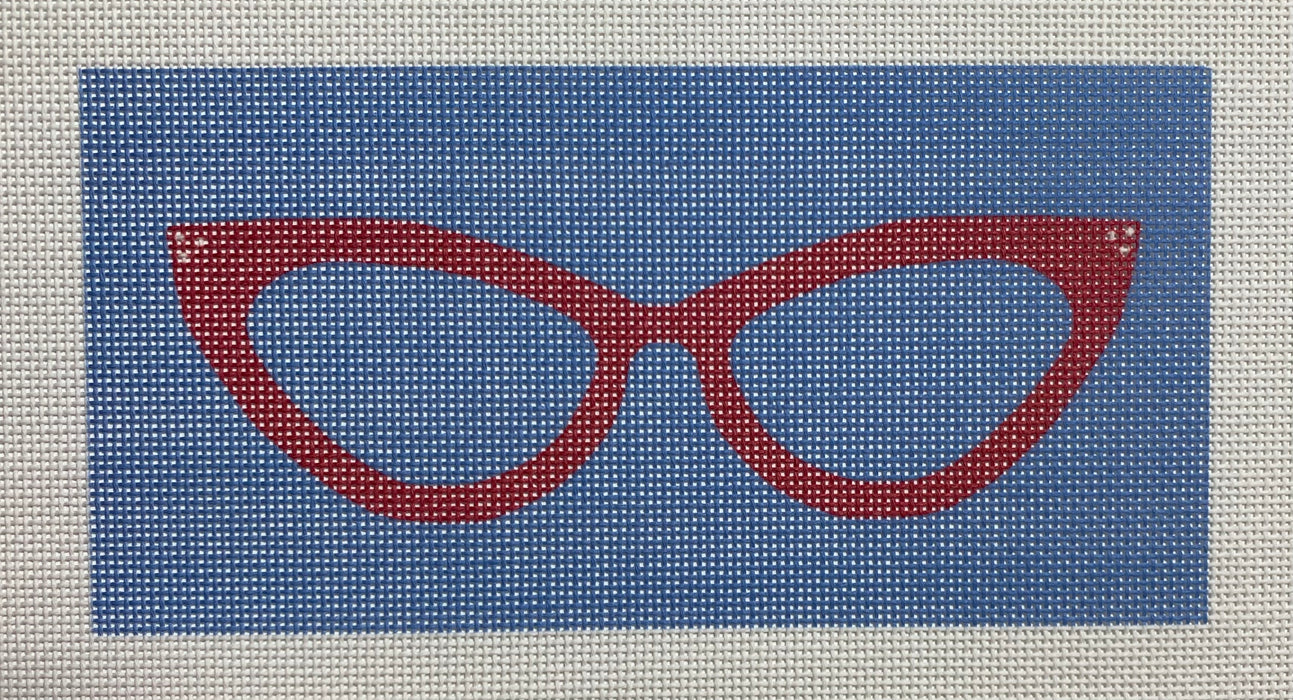 Cat Eyes Glasses - Blue & Red (18 mesh)