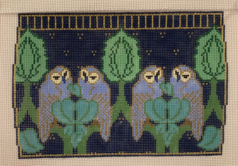 Blue Owls Needle Case