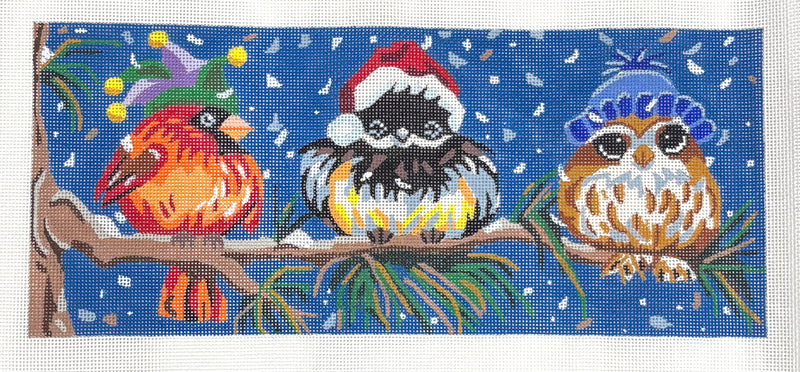 Trio of Perched Birds