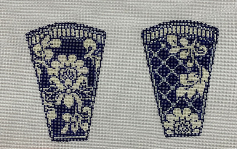 Navy Damask Scissor Case