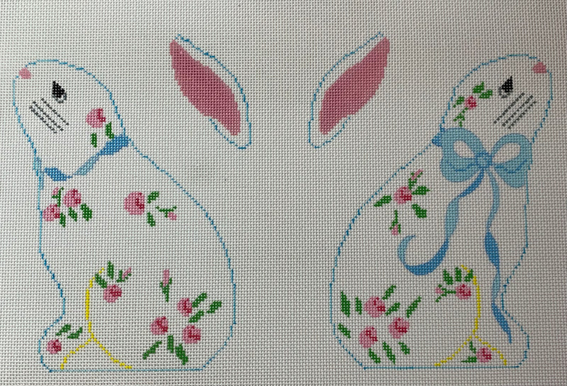 Long-Eared Bunny - Rosebuds (18 mesh)