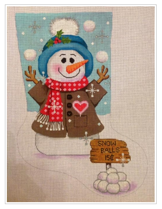 Large Snowlady & Snowballs Stocking