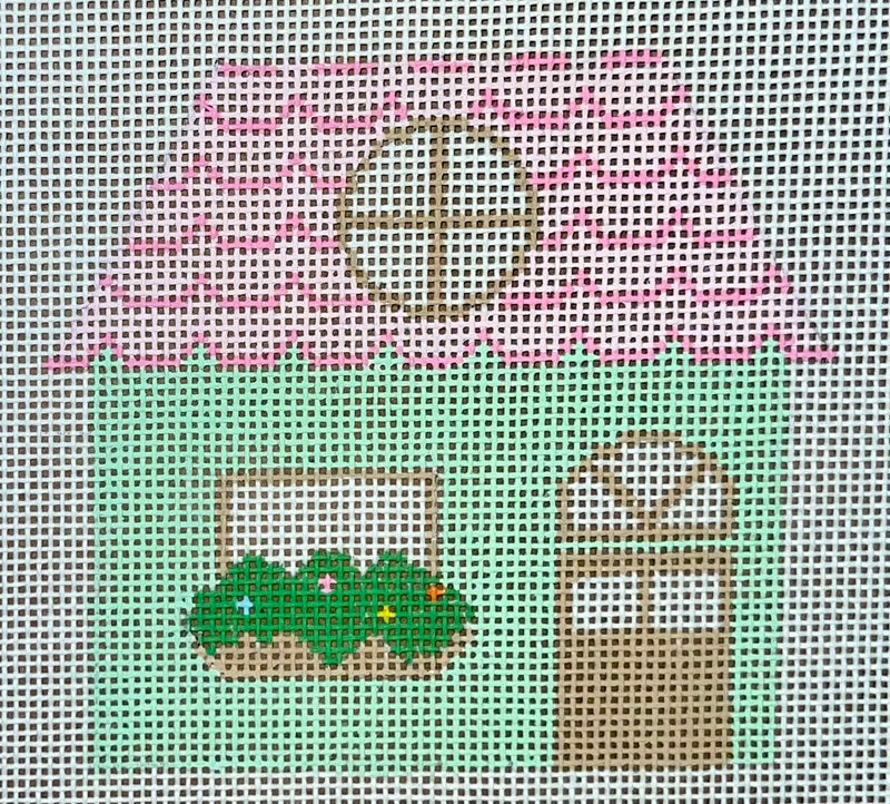 Cottage - Green & Pink