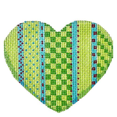 Vertical Lime Patterns Heart