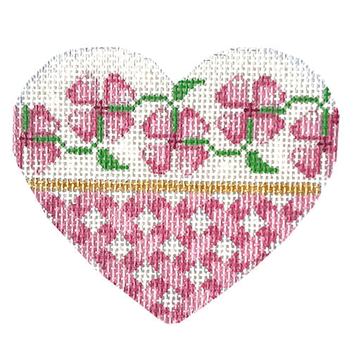 Pink Floral/Lattice Heart