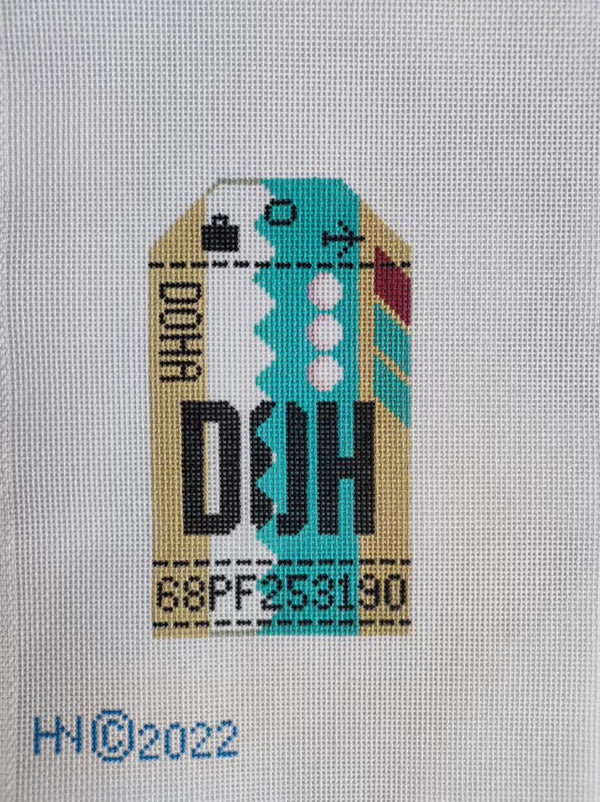 Retro Travel Tag · Doha