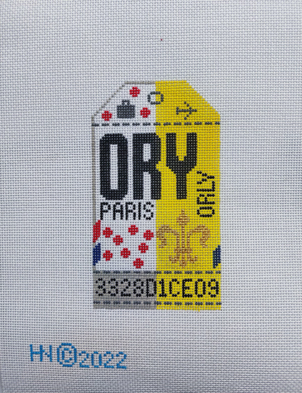 Retro Travel Tag · Paris-Orly